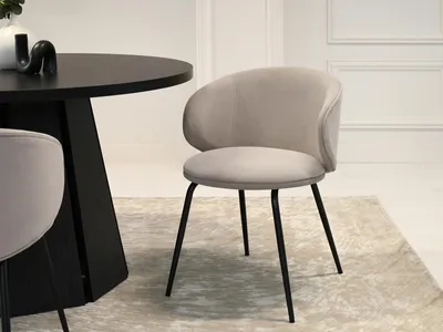 Image de Chaise de salle à manger FLORIA - gris-beige / noir