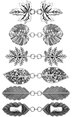 Produktbild von Elzusha - 5 Schalscherpen - Silberfarbene Broschen - Vintage-Kragenklammern - Retro-Mantelklammern - Geschenk für Damen - Zinklegierung