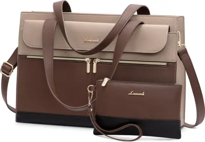 Obrázok produktu pre LOVEVOOK Laptop kabelka dámy 15,6 palcaPolyuretánkožené veľké obchodné 2v1 taška
