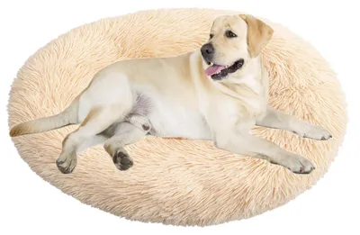 Produktbild von Hundebett Katzenbett Donut rund Ø40cm Apricot waschbar flauschig