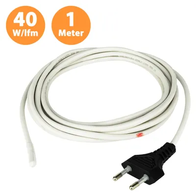 Immagine prodotto di Cavo riscaldante in silicone, 1,0 metro, cavo siliconico, 40W/metro, diametro 5,5 mm, grado di protezione IP68 (resistente all'acqua)