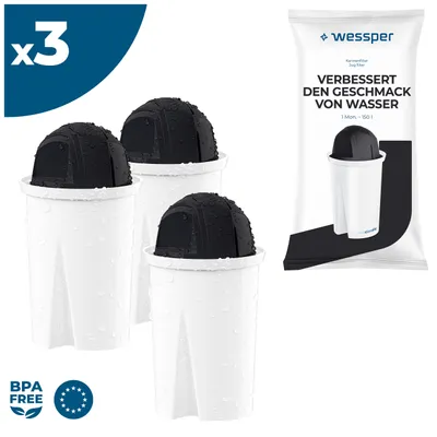 Immagine prodotto di Wessper AquaClassic Sport Filterkartuschen kompatibel mit Brita Classic, Aqua Select Classic, PearlCo, AmazonBasics 3er Pack