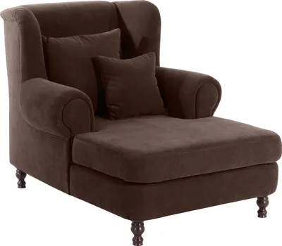 Produktbild von Max Winzer Big-Sessel inkl. 2x Zierkissen 55x55cm + 40x40cm Mareille - Velourstoff braun - Maße: 103 x 149 x 103 cm