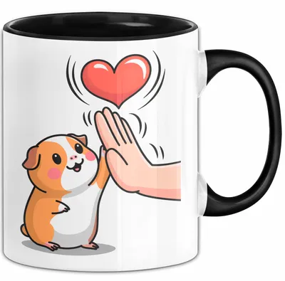 Produktbild von Meerschweinchen Tierliebhaber Tasse Geschenk Lustige Geschenkidee Spruch (Schwarz)