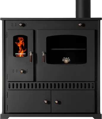 Produktbild von Kaminofen mit Backfach und Herdplatte Perfect Eco 7 kW Kamin Ofen Dauerbrandofen Werkstattofen Schwedenofen Hüttenofen Heizofen