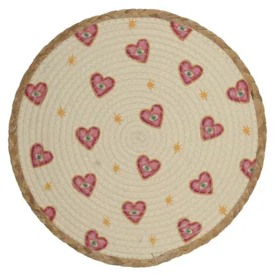 Produktbild von Tischset Natur - Herzen ⌀ 38 cm