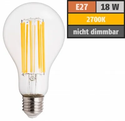 Obrázek produktu pro LED žárovka McShine ''Filed'', E27, 18W, 2500lm, teplá bílá, čirá