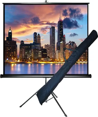 Produktbild von 1:1 Rollolux Beamer Stativleinwand inkl. Tasche 180 x 180 (174x174)cm / FULL HD / HDTV / 4K / 3D
