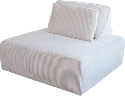 Produktbild von KAWOLA Hocker WIOLO SOFT Polsterhocker mit Rückenkissen Cord hellgrau