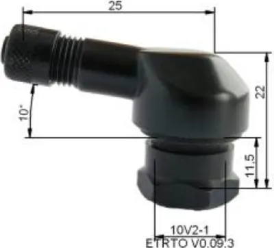 Zdjęcie produktu dla Zawór do opon PROVAC aluminiowy Ø 11,5 mm - 10 szt.