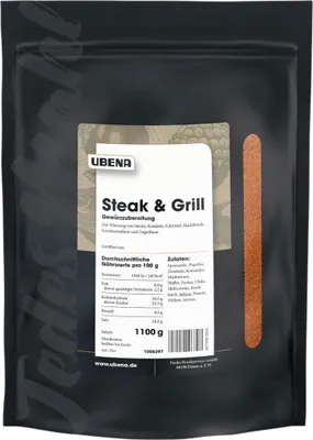 Produktbild von Ubena Steak und Grill Gewürzzubereitung im praktischen Zipbeutel 1100g