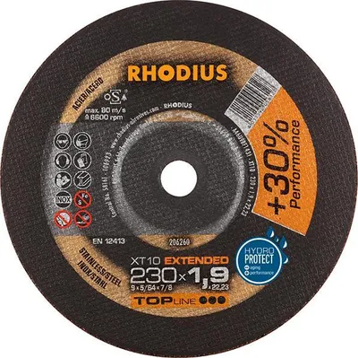 Produktbild von Rhodius Trennscheibe XT 10 230x1,9x22,23mm Edelstahl Topline - 206260