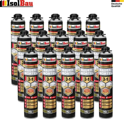 Mauermörtel Pistolenschaum Montageschaum PU-Mauermörtel Klebeschaum 15 x 750ml