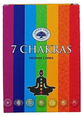 Produktbild von Green Tree Räucherkegel "7 Chakras" 10 Stk.