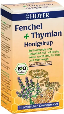 SYROP MIODOWY Z KOPREM WŁOSKIM I TYMIANKIEM BIO 250 g - HOYER