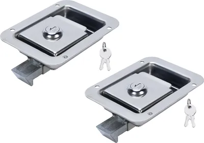 Produktbild von 2PCS Anhänger Paddel Tür Riegel Griff Edelstahl RV Toolbox Panel Schloss mit Schlüssel für Lkw Wohnmobil
