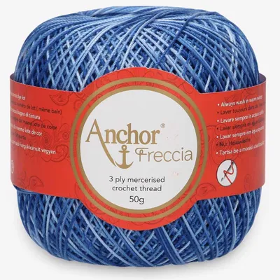Image de Anchor Freccia Multicolour 12 | Fil à crocheter fin 100 % coton pour la dentelle (couleur 01210)