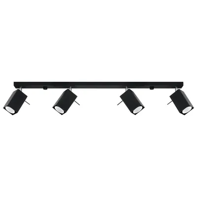 Zdjęcie produktu dla Spot MERIDA czarny-chromowany 4xGU10x40W metal wym:15x80x80cm IP20 Sollux Lighting