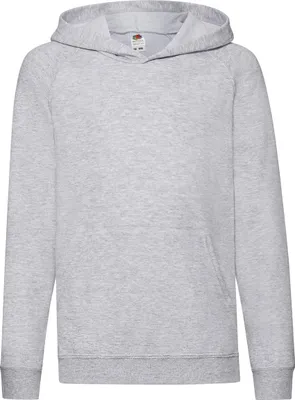 Produktbild von F430K - Fruit of the Loom Kids´ Lightweight Hooded Sweat Heather Grey    140