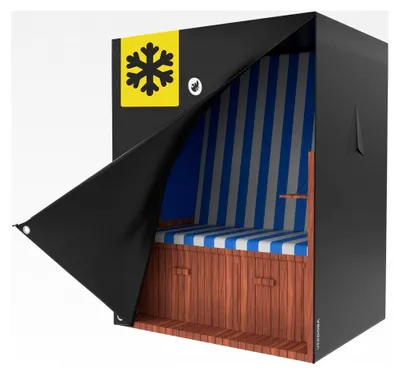 Produktbild von Strandkorb Schutzhülle Winterfest 600D Oxford - 90 x 120 x 155 cm - wasserdichte Hülle mit YKK Reißverschluss & UV-Schutz
