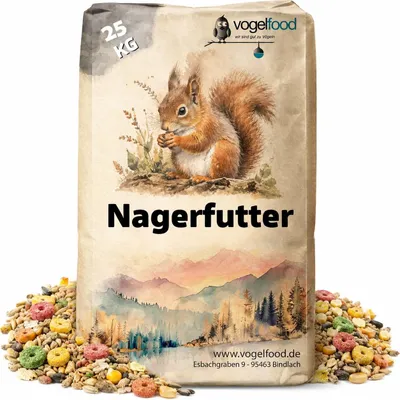 Produktbild von 25 kg Nagerfutter Zwergkaninchen Meerschweinchen Hamster Universal Kleintierfutter