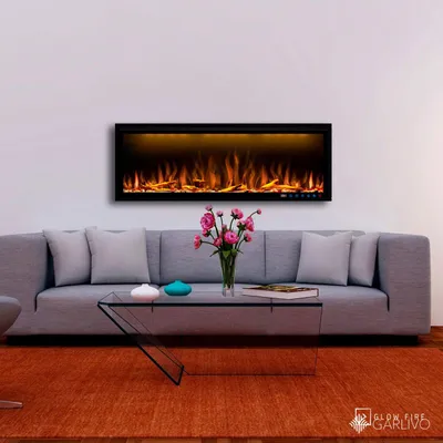 Produktbild von Garlivo  Elektrokamin 'Smart Wall 50' | LED Wandkamin in schwarz mit Heizung (1500 W) | BxHxT: 127 x 42,8 x 17 cm