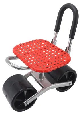Immagine prodotto di Sgabello da giardino con ruote - Sedia a rotelle da giardinaggio - Altezza regolabile - 22 a 35 cm