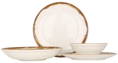 Obrázek produktu pro Sada nádobí Kütahya Porselen (velká)  – Fluer Amber – 24 kusů – pro 6 osob – porcelán