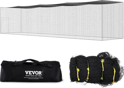 Obrázek produktu pro VEVOR Baseballová síť na odpalování s rámem a sítí pro domácnost nebo dvorek 55 stop, baseballová síť na odpalování a nastavení, baseballová síť, odpalovací klec, pro děti nebo dospělé Black