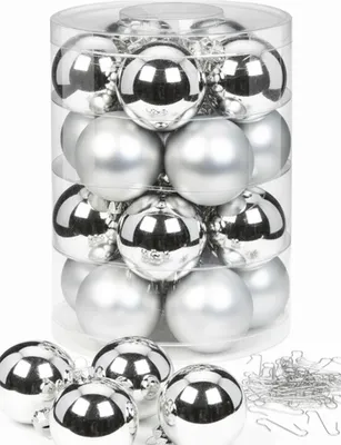 Produktbild von Weihnachtskugeln 20 Stk 6cm Frosty Silver mit Haken