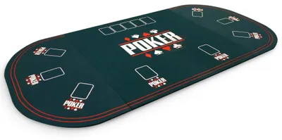 Obrázek produktu pro Skládací pokerový stůl pro 8 hráčů, rozměry 160 x 80 cm, zelená herní podložka s 8 výřezmi