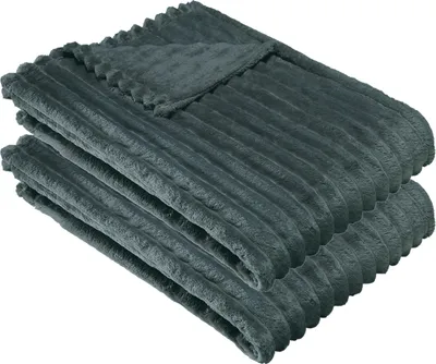 Produktbild von Erwin Müller Wohndecke Aosta" 2er-Pack anthrazit 130x170 cm"