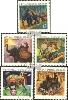 Produktbild von Briefmarken Vietnam 1974 Mi 751-755 (kompl.Ausg.) gestempelt Arbeitselefanten