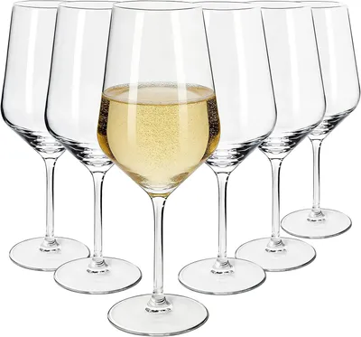 Produktbild von 6er Set Weingläser 410ml, elegante weiße Gläser, spülmaschinenfest und stoßfest, stilvolles Design, ideal für den Eigengebrauch und als Geschenk, geeignet für Aperol Spritz und alle Weißweine
