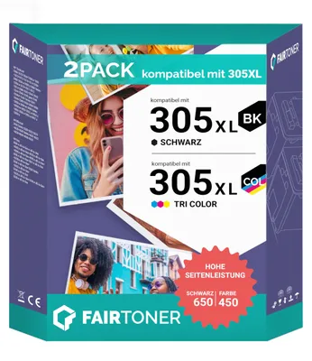 Produktbild von FairToner 305XL Druckerpatronen Multipack (Schwarz & Farbe)