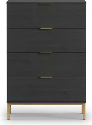 Obrázek produktu pro Furmeb24 - PULA 3SZ - Komoda se Ätymi zsuvkami , rovn© kovov© nohy , Äern mat.