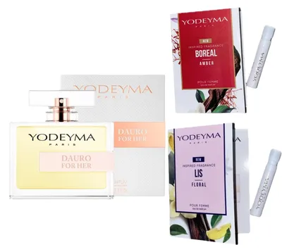 Productafbeelding van Yodeyma Dauro For Her eau de parfum voor dames 100 ml + 2 proefmonsters, AI-gegenereerde afbeelding