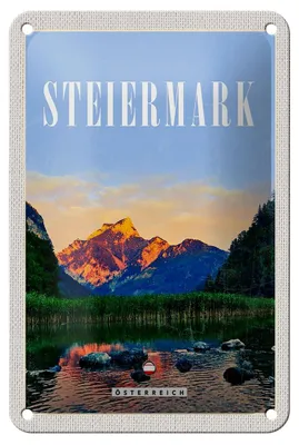 Produktbild von Blechschild Reise 12x18cm Steiermark Österreich Urlaub See Natur Schild