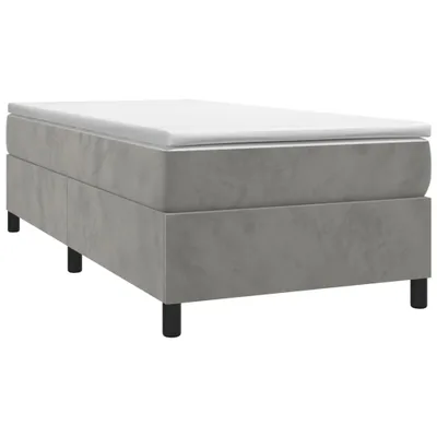 Produktbild von vidaXL Boxspringbettgestell Hellgrau 90x200 cm Samt