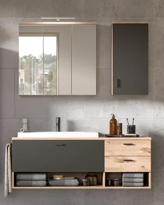 Produktbild von Badezimmer Set Grado | Nox Oak / grau | 3-teilig