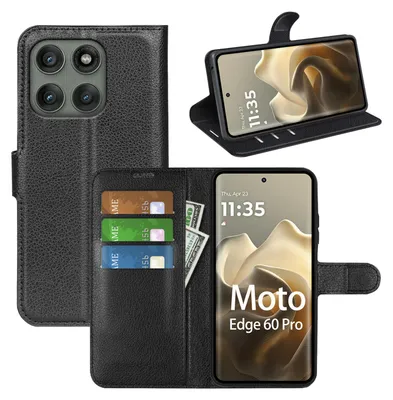 Produktbild von Klapphülle für Motorola Moto Edge 60 Pro, Hülle Handyhülle Flip Cover Case Schutzhülle Etui in Schwarz