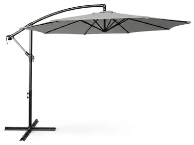 Zdjęcie produktu dla Parasol ogrodowy ASTER ochrona UV w kolorze jasnoszarym 300x300x45 cm