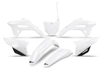 Zdjęcie produktu dla Zestaw osłon UFO PLAST, 7-częściowy zestaw osłon z tworzywa sztucznego do Hondy CRF R X RX 250 / 450 cm³, rok produkcji 2021–2024, kolor: biały OEM