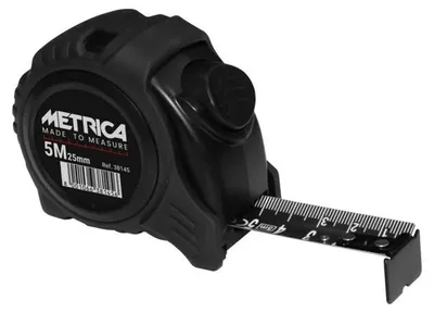 Immagine prodotto di Nastro di misura autobloccante nero - 5 m x 25 mm - METRICA - 38145D