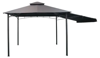 Immagine prodotto di Gazebo Doppio Tetto da Giardino 3x3x2,6m con Pannello Laterale Pieghevole Grigio
