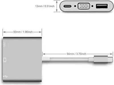 Produktbild von Nilox Mini-Dockingstation NLX-TC-VGAUSBTC USB 3.1 Typ C VGA 1080p 60Hz Argento