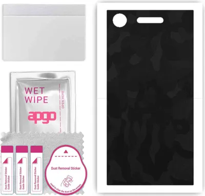 Produktbild von apgo Rückseite Schutzfolie, Skin, kompatibel mit Sony Xperia XZ1, Hinten Displayschutzfolie aus Vinylfolie, kratzfest, einfache Montage - Schwarzes Tarnmuster