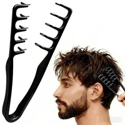 Produktbild von 2 Lockenkamm Textur Kamm,Haarzange Texturkamm Texture Comb Styling Kamm Roots Volume Tool für Die Haarwurzeln Mit Ponyansatz Pflegen,Lifting Haarwurzeln Haarbürste für Männer und Frauen