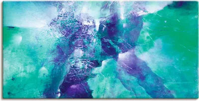 Produktbild von ARTland Leinwandbild Abstrakte Komposition grün und violett Größe: 100x50 cm