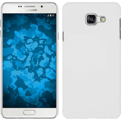 Produktbild von PhoneNatic Case kompatibel mit Samsung Galaxy A7 (2016) A710 - Hülle weiß gummiert Hard-case + 2 Schutzfolien